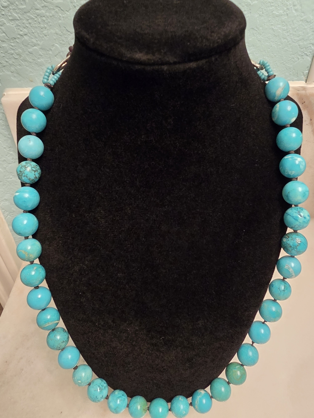 Turquoise Beaded Statement Necklace - Women Jewelry 10 Inch Length